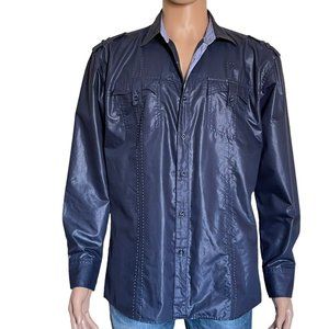 flanki max long-sleeve shirt size L blue navy